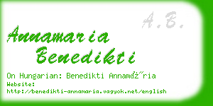 annamaria benedikti business card